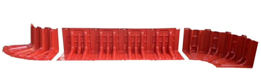 Vandsikring|ABS flodbarriere H: 52 cm indvendig kurve Rød