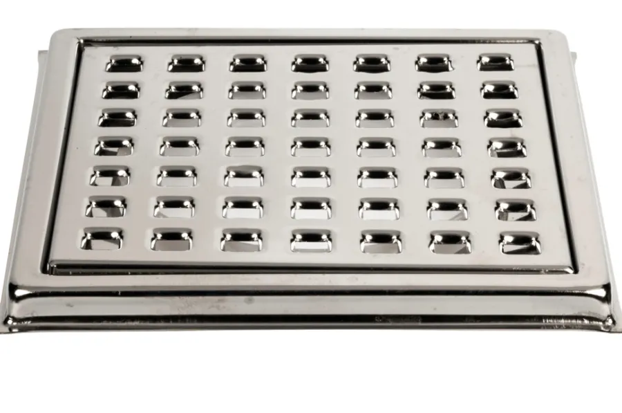 H.F. Hansen Gulvafløb|Afløbsrist m/ramme & tragt 155 x 155 mm -