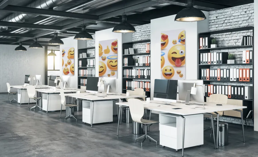 FibroTech Akustikpaneler & Tilbehør|Akustikbillede Art-Acoustic emoji I 60 x 120 cm - hvid