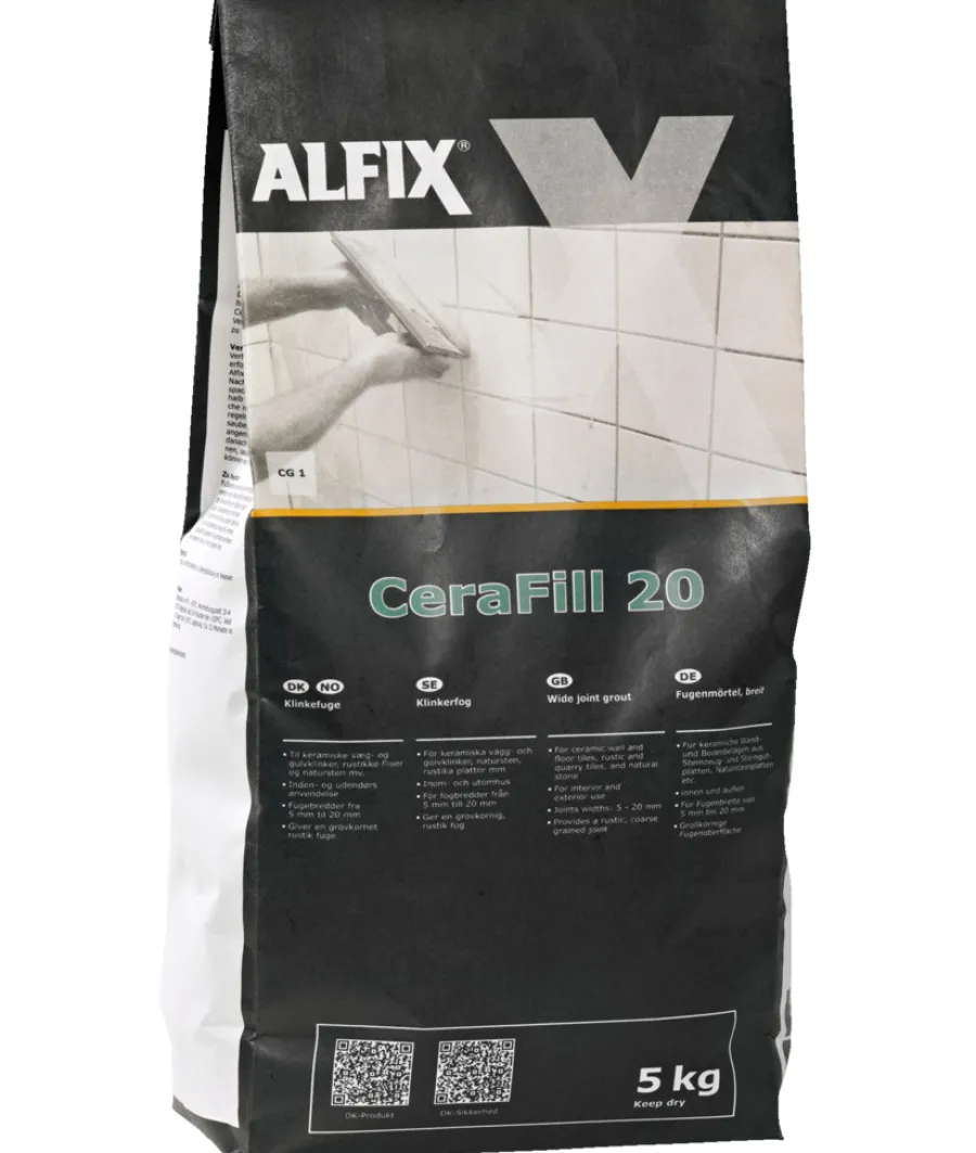 Alfix Fugeprodukter|CeraFill Rustiq 20 klinkefuge - lysegrå