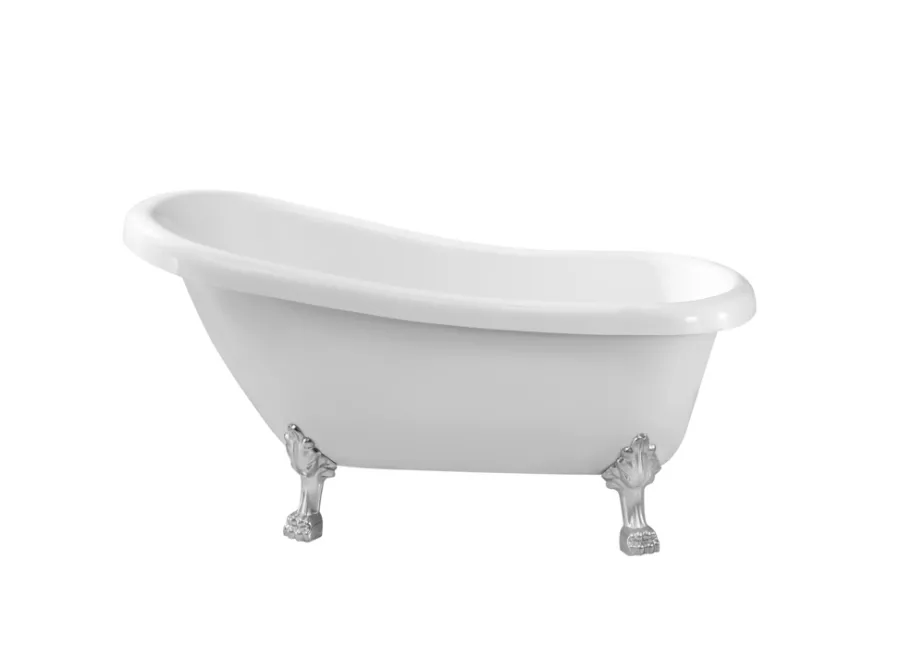 Badekar|Badekar fritstående på løvefødder L155 x B70 x H80 cm