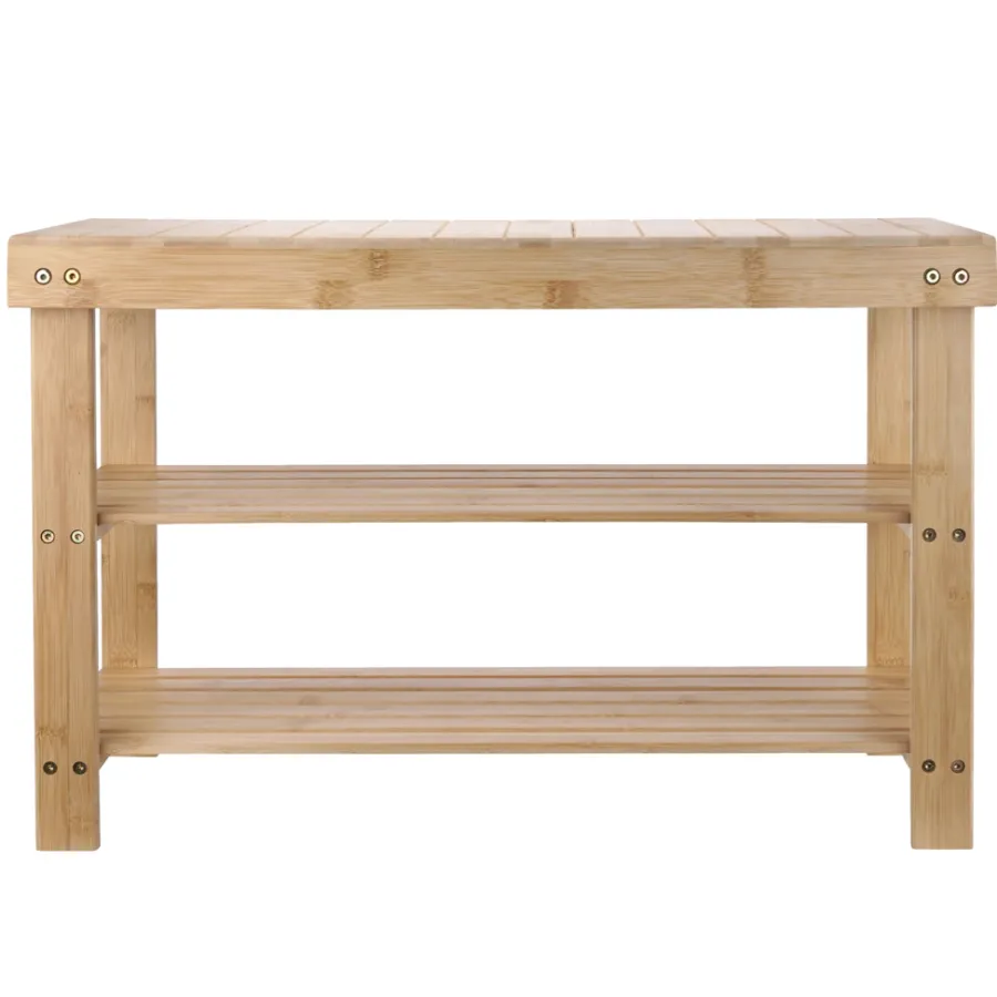Boligindretning|Reoler & Rumdelere|Bambusbænk m/2 hylder 70 x 25 x 45 cm