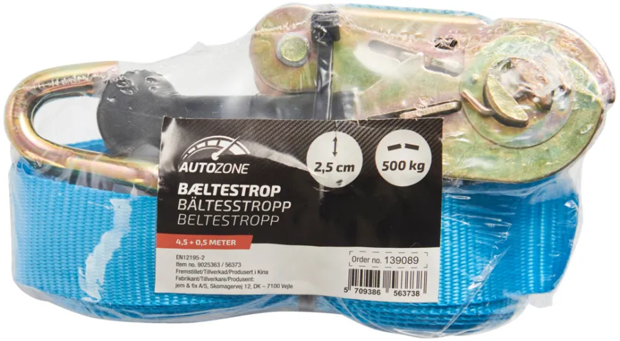 AutoZone® Trailertilbehør|Bæltestrop 25 mm x 5 meter -