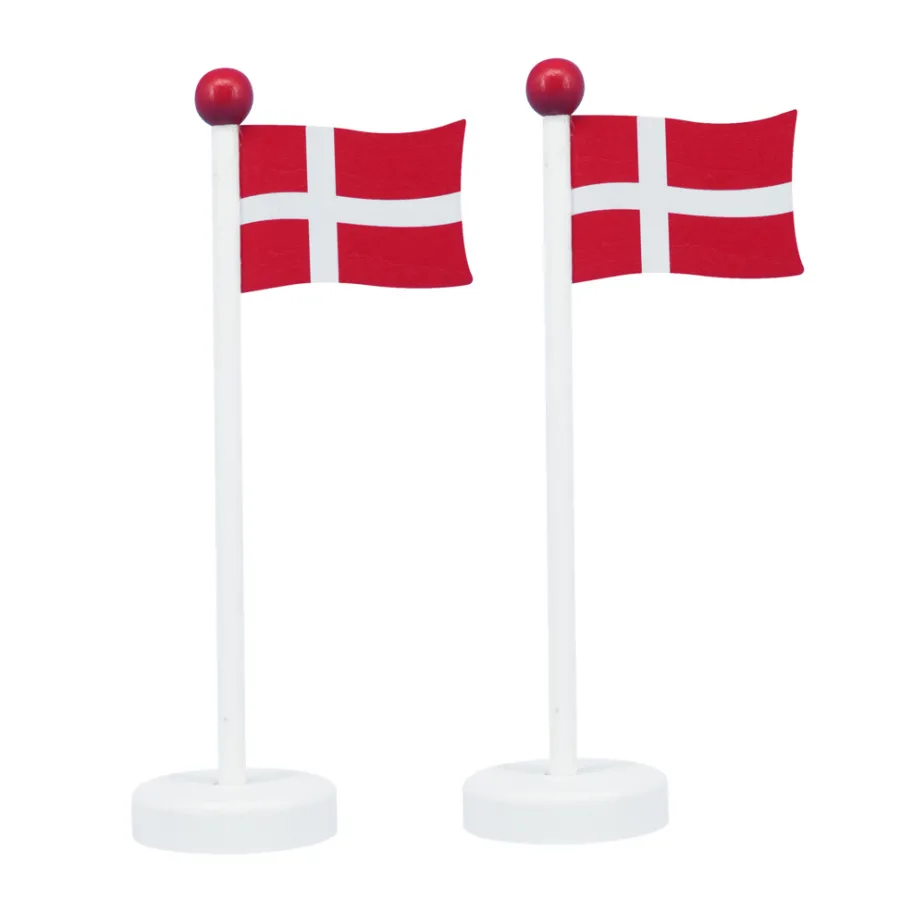 Gamle Danmark Pynt & Festudstyr|Flag & Flagstænger|Bordflag dannebrog 22 cm 2 stk.