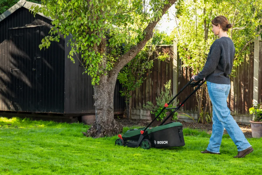 Bosch Plæneklippere|Akku Rotak 3-i-1-plæneklipper 18 V 5,0 Ah