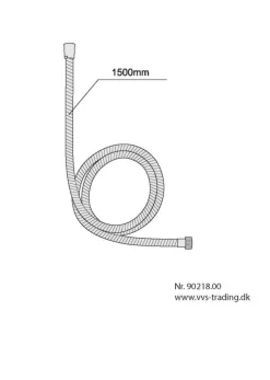 REN Brusehoveder & -Slanger|Bruseslange 150 cm - Krom