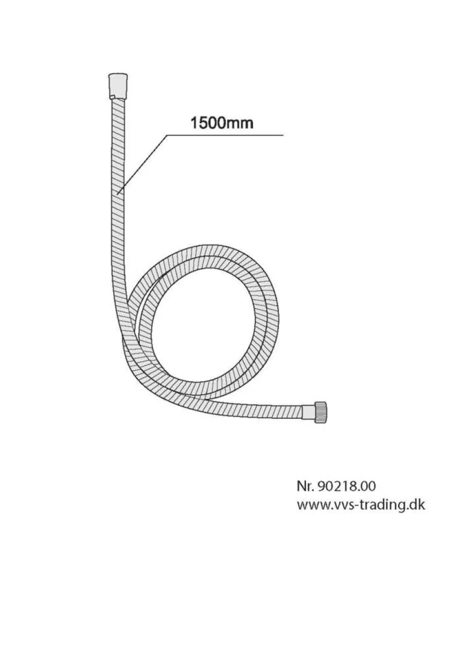 REN Brusehoveder & -Slanger|Bruseslange 150 cm - Krom