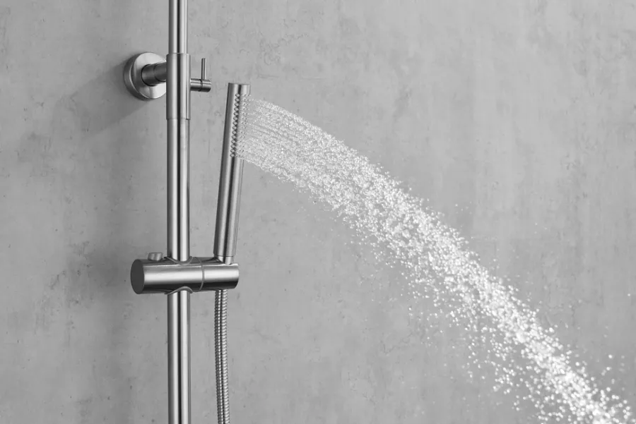 Rainshower Blandingsbatterier Til Bad Og Brus|Brusesæt m/termostat Ø250 mm børstet stål