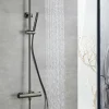 Blandingsbatterier Til Bad Og Brus|Brusesæt m/termostat Ø250 mm gunmetal