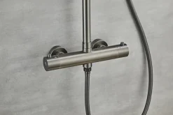Blandingsbatterier Til Bad Og Brus|Brusesæt m/termostat Ø250 mm gunmetal