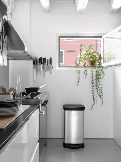 Curver Skraldespande|Affaldssortering|pedalspand sølv 50 liter Metalfinish