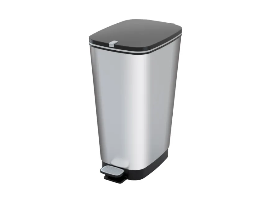 Curver Skraldespande|Affaldssortering|pedalspand sølv 45 liter Metalfinish