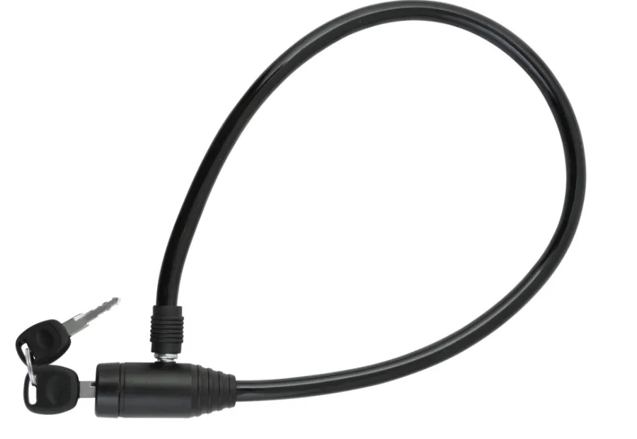 BikeZone® Kæde- Og Cykellåse|Cykellås wire Ø8 mm x 650 mm -