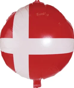 Pynt & Festudstyr|Dannebrogsflag folieballon Ø 45 cm