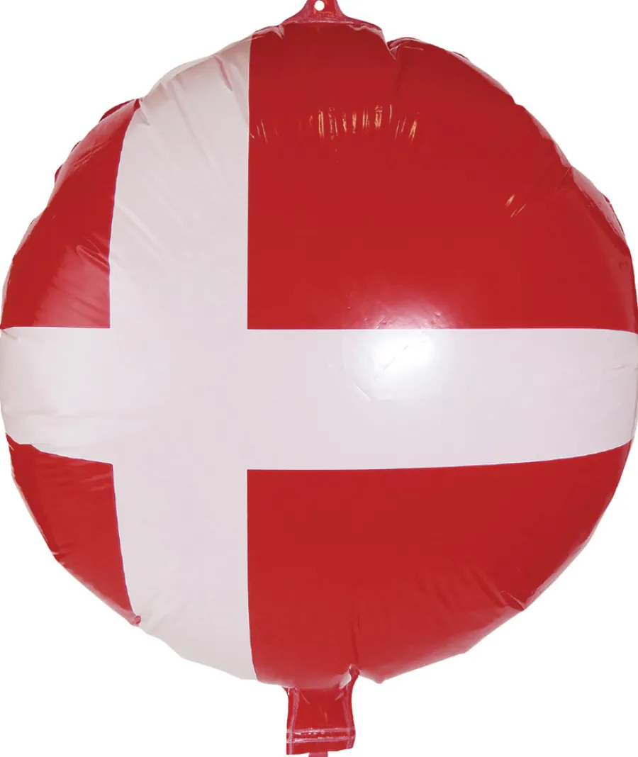 Pynt & Festudstyr|Dannebrogsflag folieballon Ø 45 cm