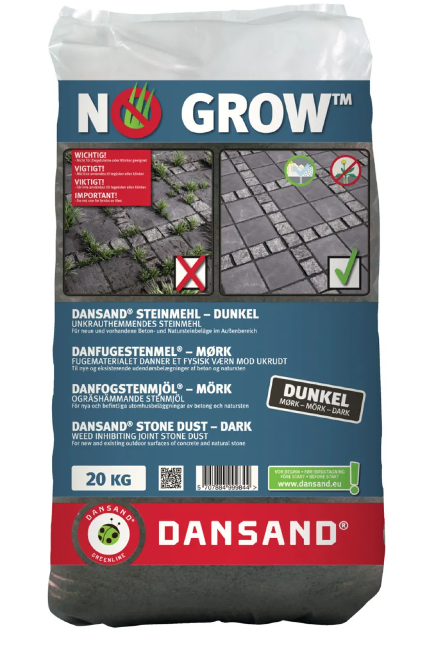 Dansand Sand & Grus|fugestenmel 20 kg Antracit