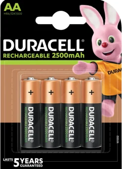 Duracell Genopladelige Batterier|genopladelige batterier AA 4-pk.