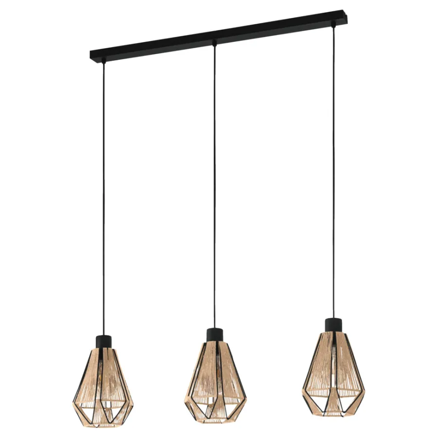 Eglo Loftlamper|Adwickle langbordspendel natur/sort L87 x H110 cm