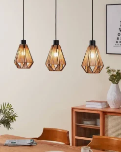 Eglo Loftlamper|Adwickle langbordspendel natur/sort L87 x H110 cm