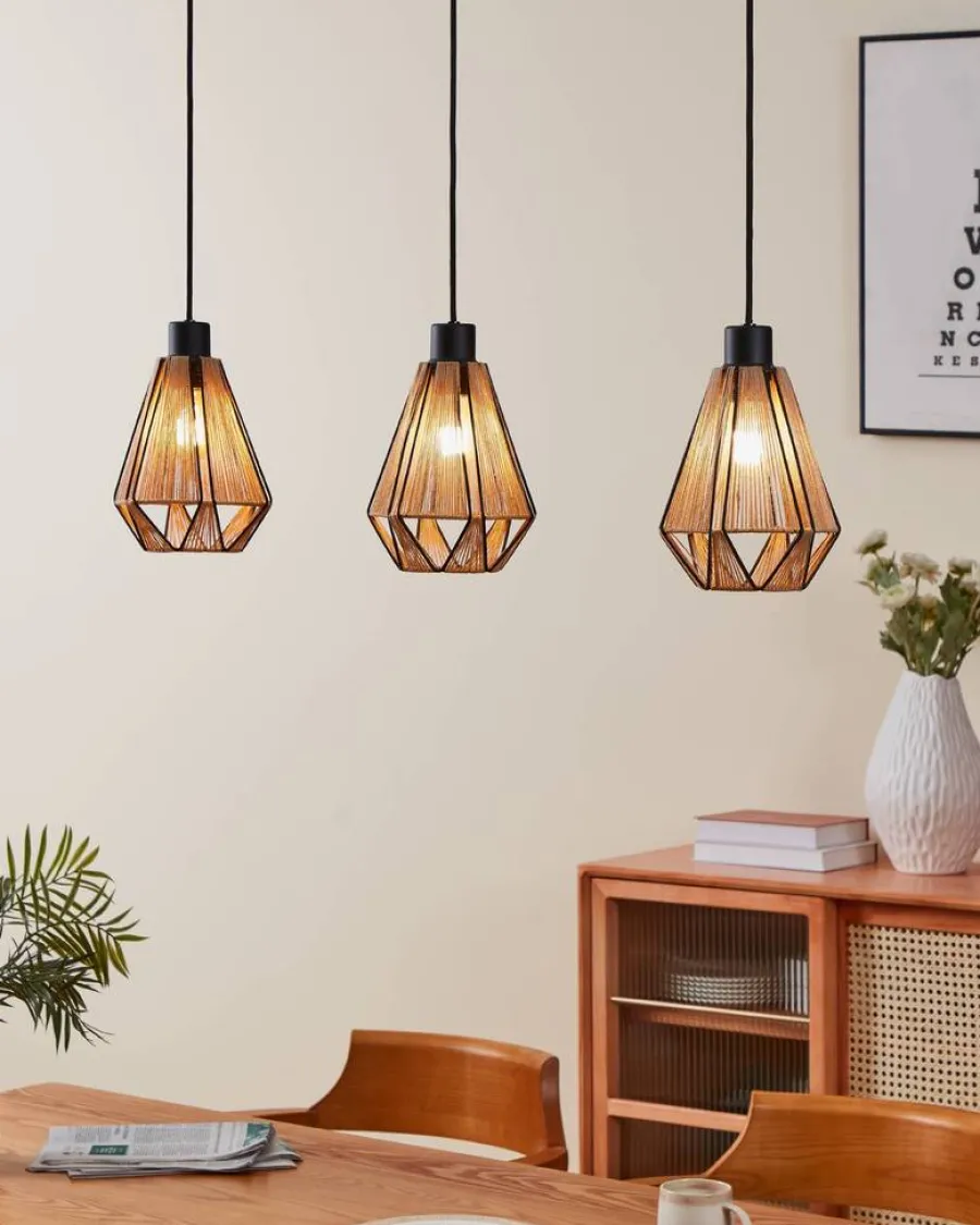 Eglo Loftlamper|Adwickle langbordspendel natur/sort L87 x H110 cm