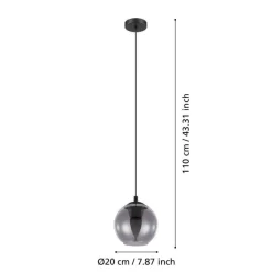 Eglo Loftlamper|Ariscani pendel Ø20 cm Sort
