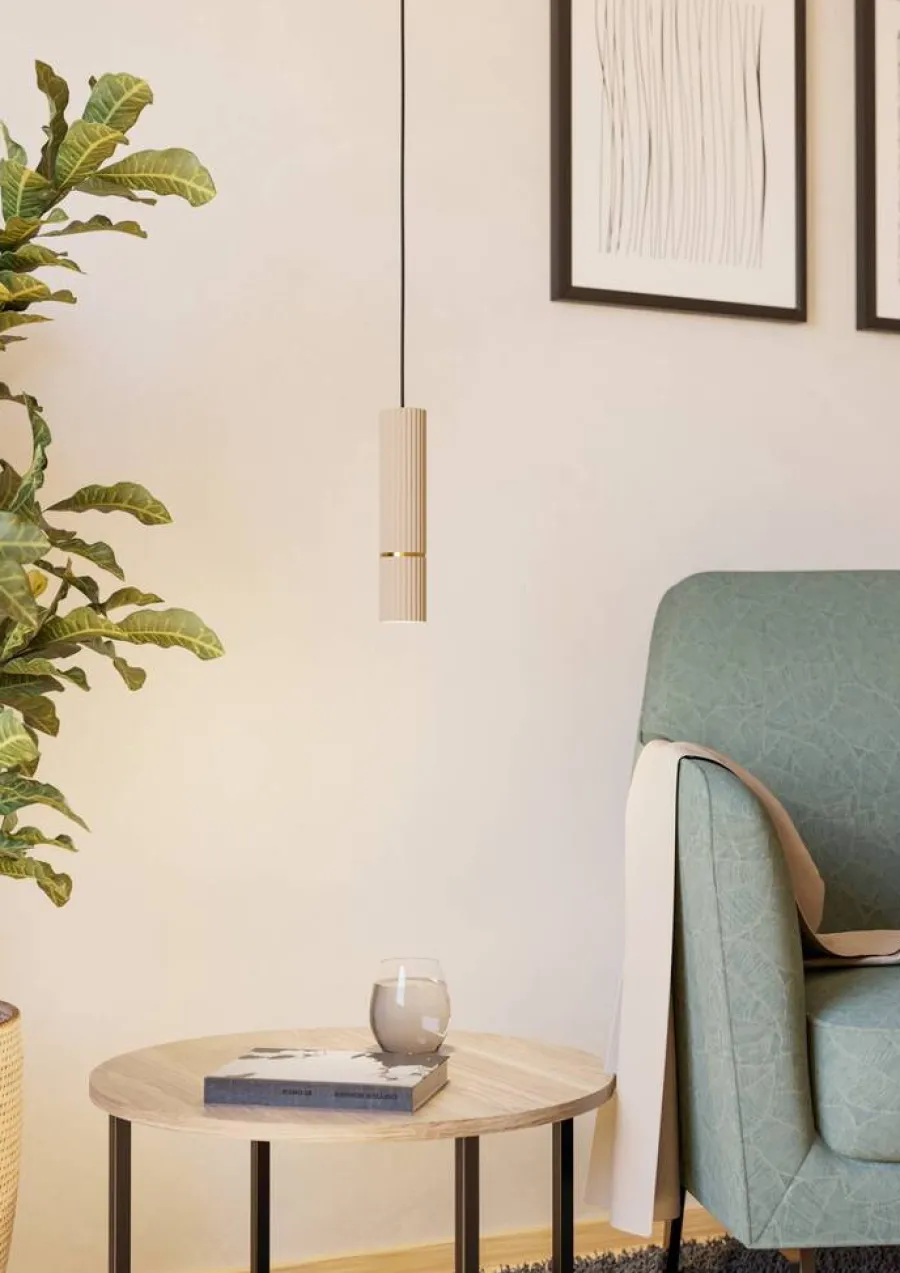 Eglo Loftlamper|Caminia pendel Ø6 cm Sand/børstet messinglook
