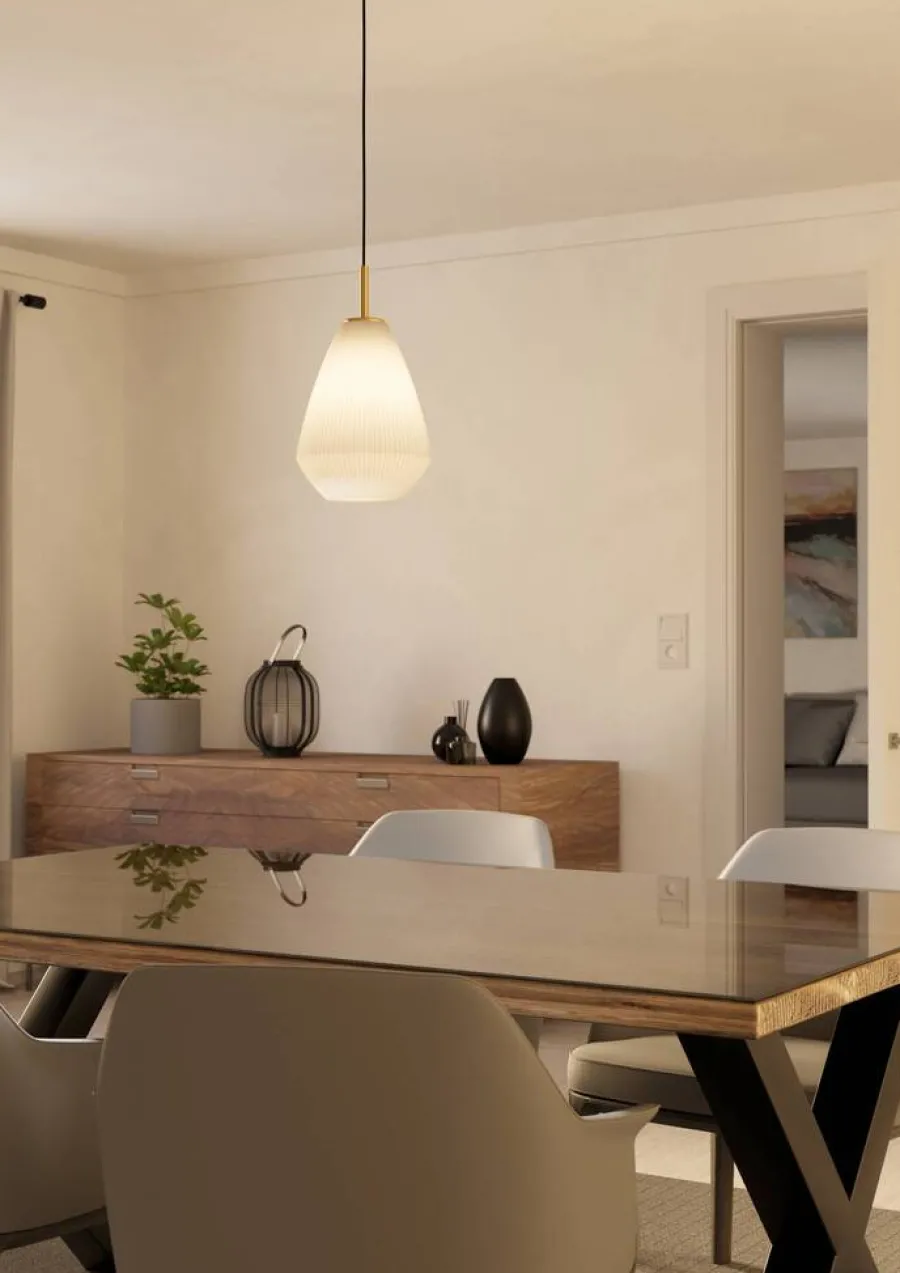 Eglo Loftlamper|Caprarola pendel sand/messingfinish Ø20 cm