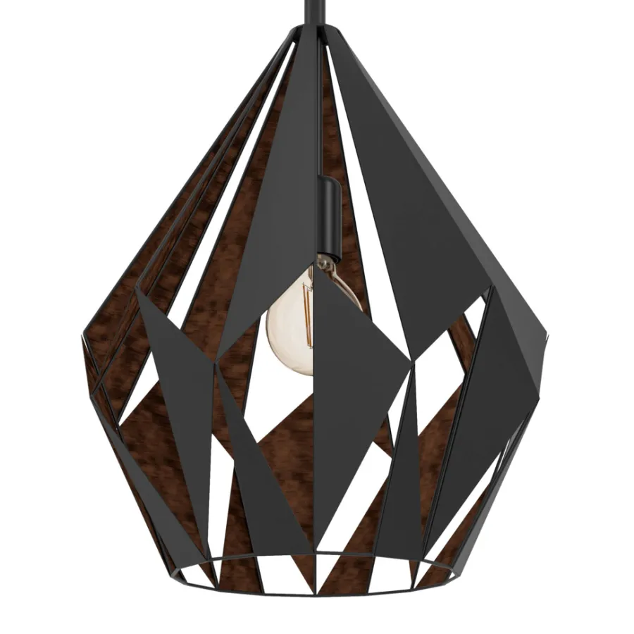 Eglo Loftlamper|Carlton pendel sort/kobberfinish Ø38,5 cm