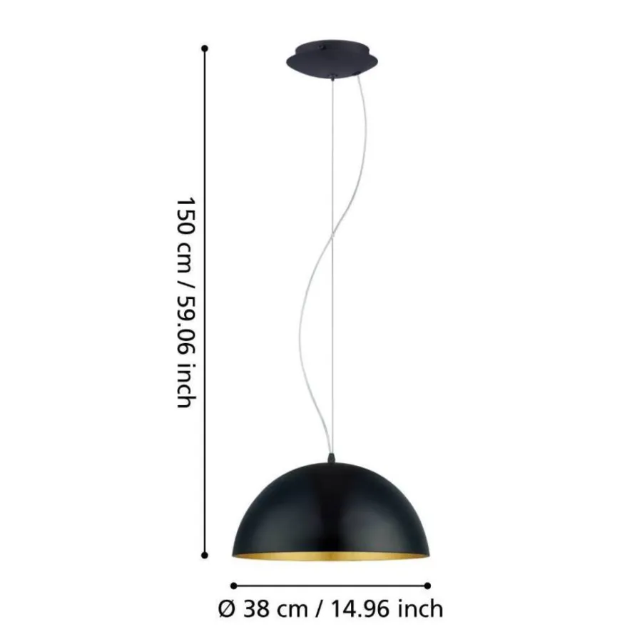 Eglo Loftlamper|Gaetano 1 pendel Ø38 cm Ø38 cm Sort/guld