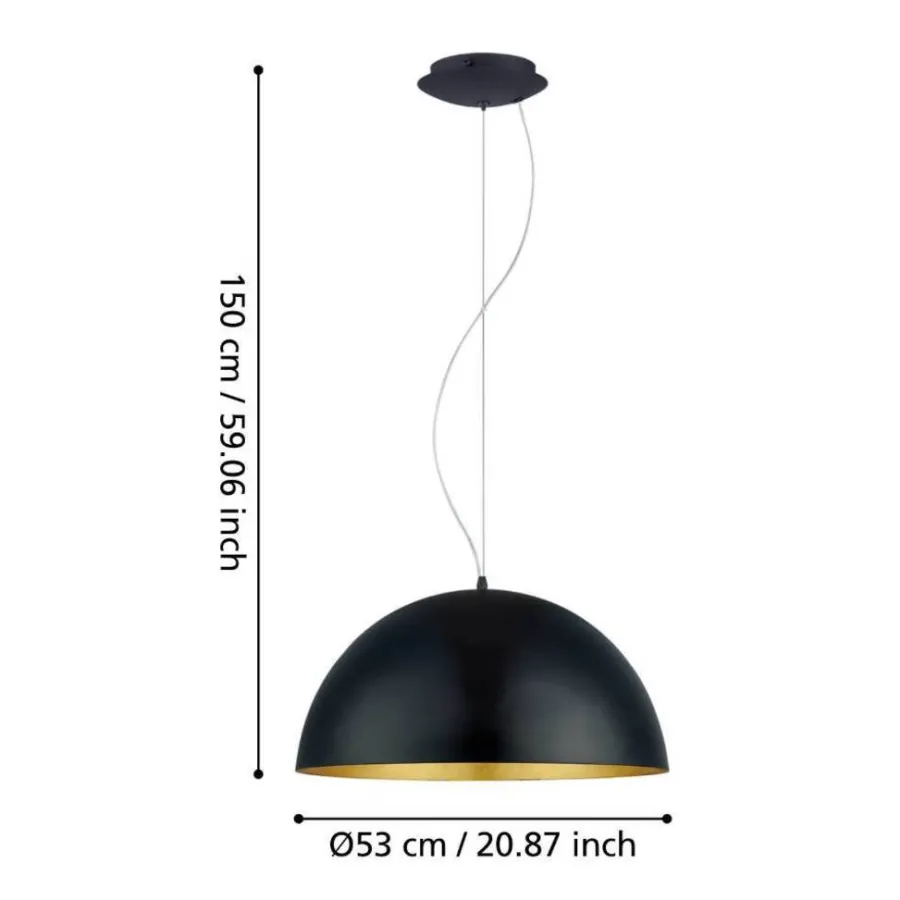 Eglo Loftlamper|Gaetano 1 pendel Ø53 cm Sort/guld