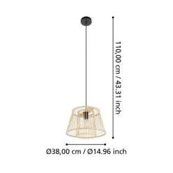 Eglo Loftlamper|Hykeham pendel Ø38 cm Natur