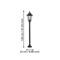 Eglo Udendørslamper|Navedo standerlampe sort/sølv 120 cm Sort og sølv