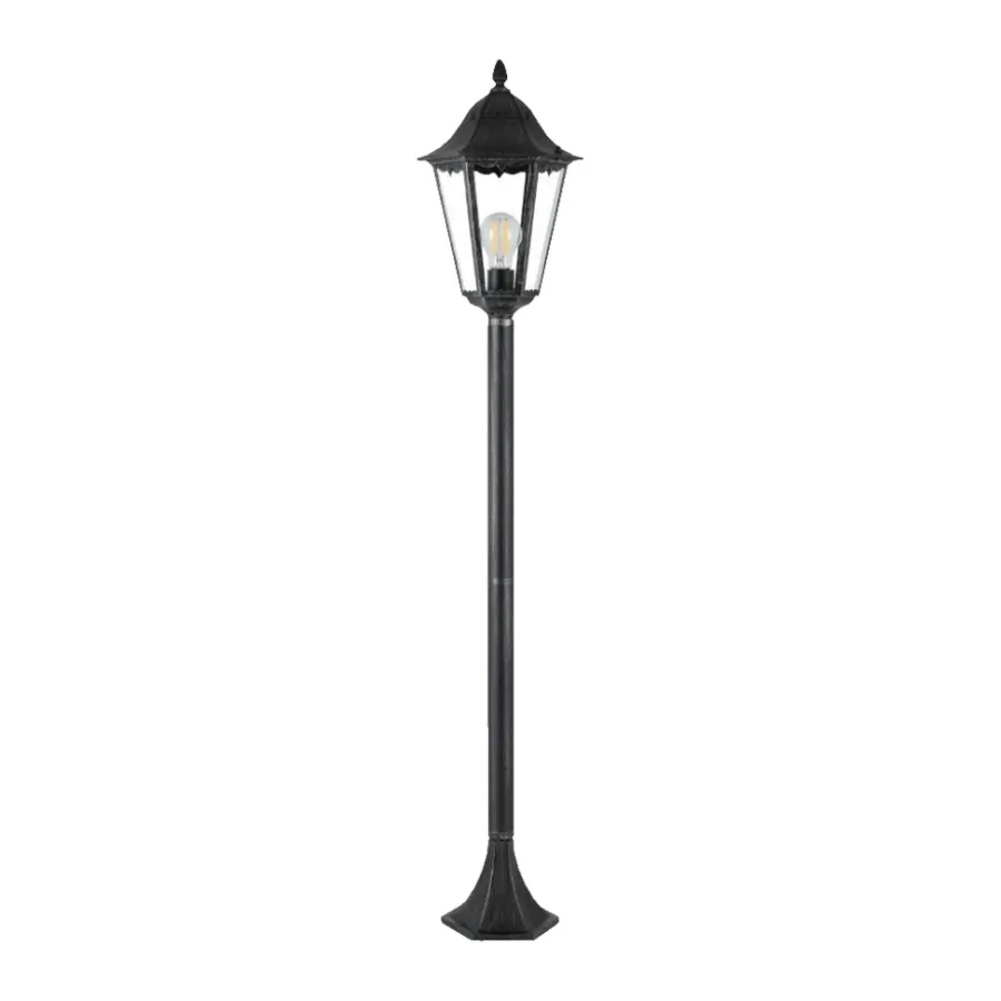 Eglo Udendørslamper|Navedo standerlampe sort/sølv 120 cm Sort og sølv