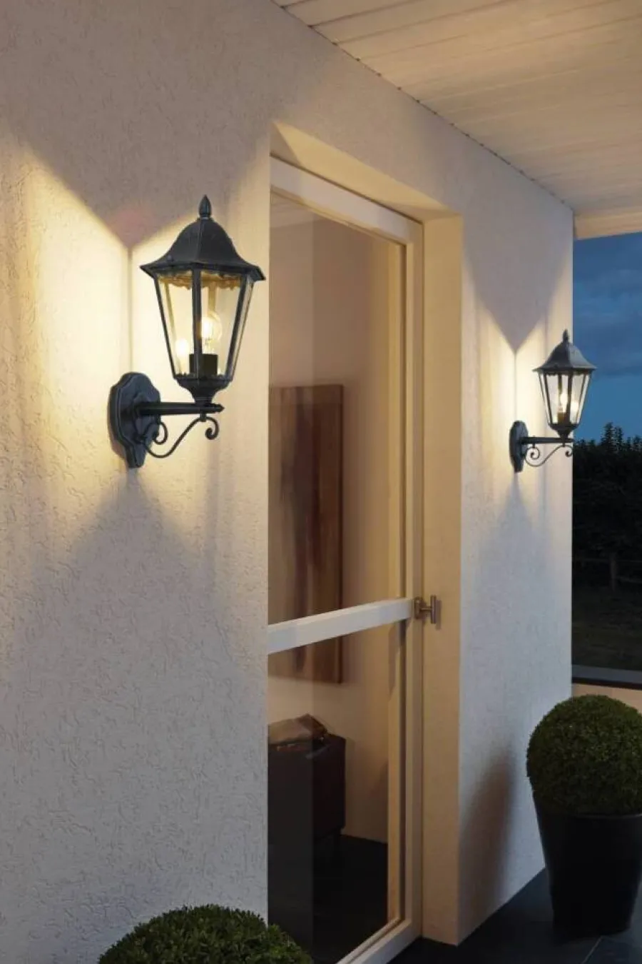 Eglo Udendørslamper|Navedo væglampe opadvendt sort/sølv 47,5 cm Sort og sølv