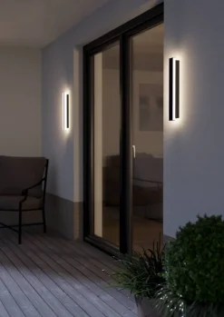 Eglo Udendørslamper|Neviano væglampe sort 38 cm Sort/hvid