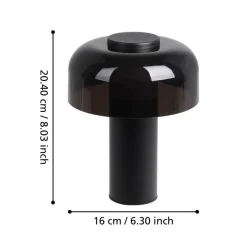 Eglo Udendørslamper|Bordlamper|Ponente bordlampe Ø16 cm genopladelig Sort