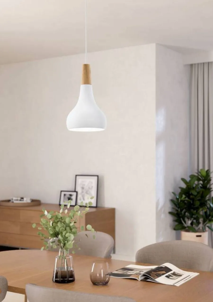 Eglo Loftlamper|Sabinar pendel Ø18 cm Hvid/brun