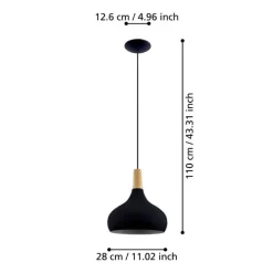 Eglo Loftlamper|Sabinar pendel Ø28 cm Sort/brun