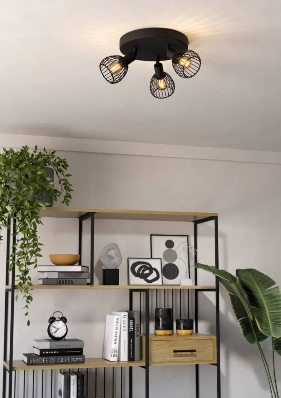 Eglo Loftlamper|Sonnino rondel spotlampe sort Ø25 cm
