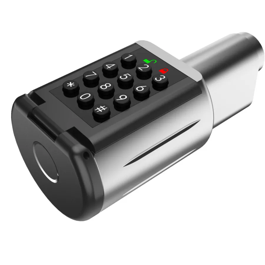 GUARD Dørhåndtag & Nøglecylindre|Elektronisk oval cylinder m/tastatur - Børstet/sort