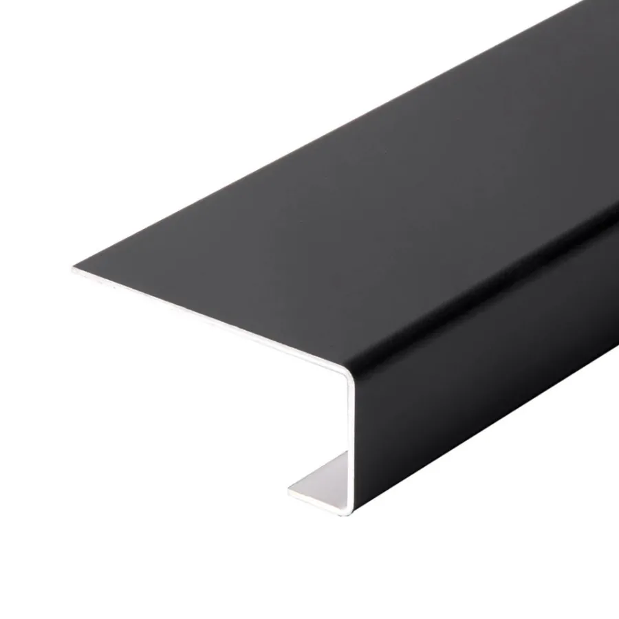 Fibercement|Endekant til facadebeklædning sort