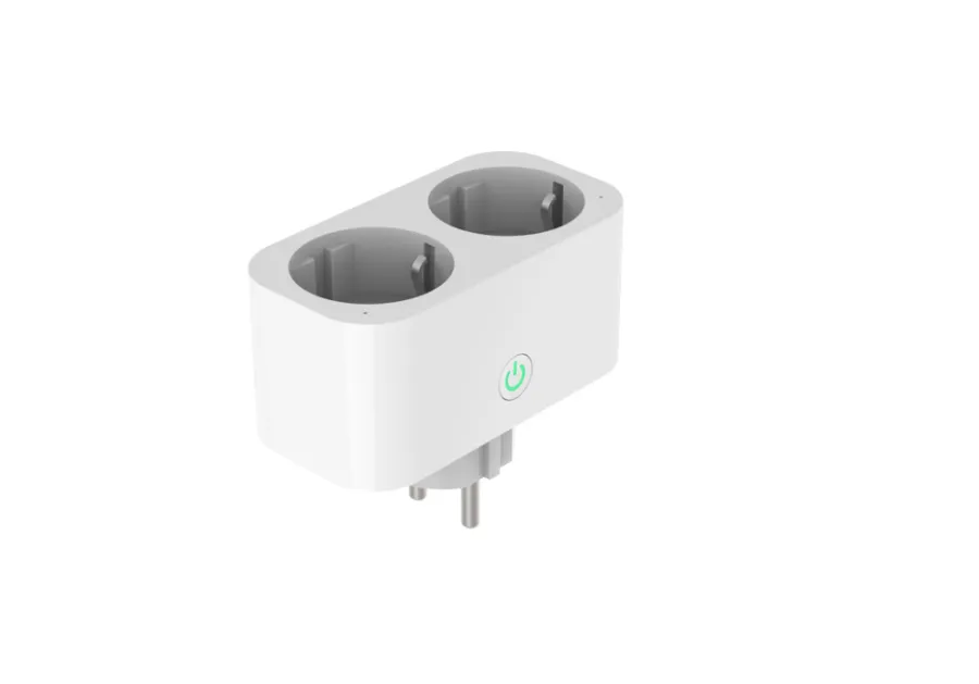 Elworks Stikdåser|Smart Stik & Sensorer|Energimåler plug m/timer wifi dobbeltstik -