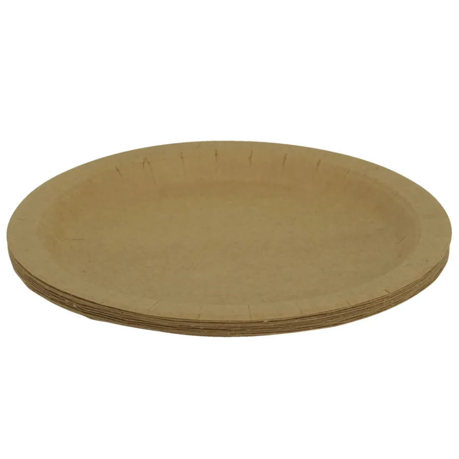Husholdningsartikler|Campingudstyr|Engangstallerken i papir Ø18 cm 10 stk.