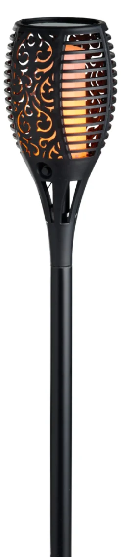 Garden® Sæsonafslutning|Solcellelamper|Fakkel med solceller Ø12 x H78 cm - Sort