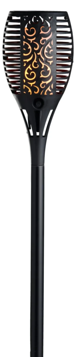 Garden® Sæsonafslutning|Solcellelamper|Fakkel med solceller Ø12 x H78 cm - Sort