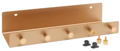 FibroTech Akustikpaneler & Tilbehør|hylde m/kroge 32 x 10,2 cm - Messingfinish