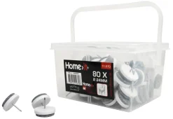 HOME it Filtpuder|Filtpuder med søm Ø24 mm grå - 80 stk.