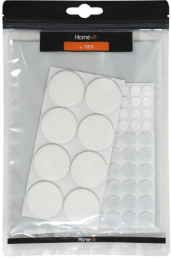 HOME it Filtpuder|Filtpuder selvklæbende ass. hvid - 125 stk.