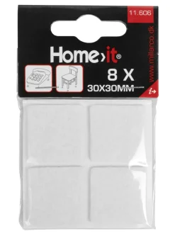 HOME it Filtpuder|Filtpuder selvklæbende 30 x 30 mm hvid - 8 stk.