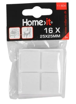 HOME it Filtpuder|Filtpuder selvklæbende 25 x 25 mm hvid - 16 stk.